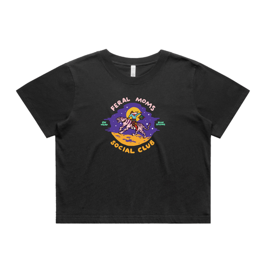 Feral Moms Social Club Crop Tee