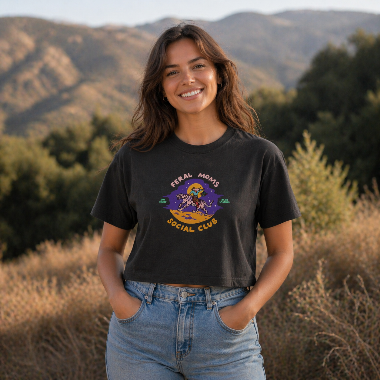 Feral Moms Social Club Crop Tee