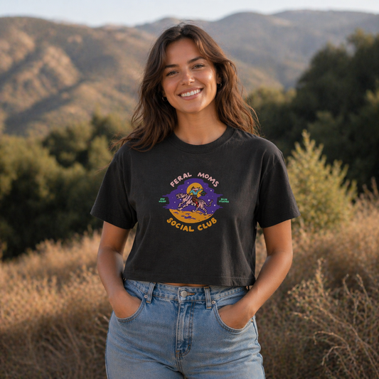 Feral Moms Social Club Crop Tee